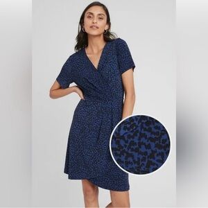 Banana Republic wrap dress - blue leopard